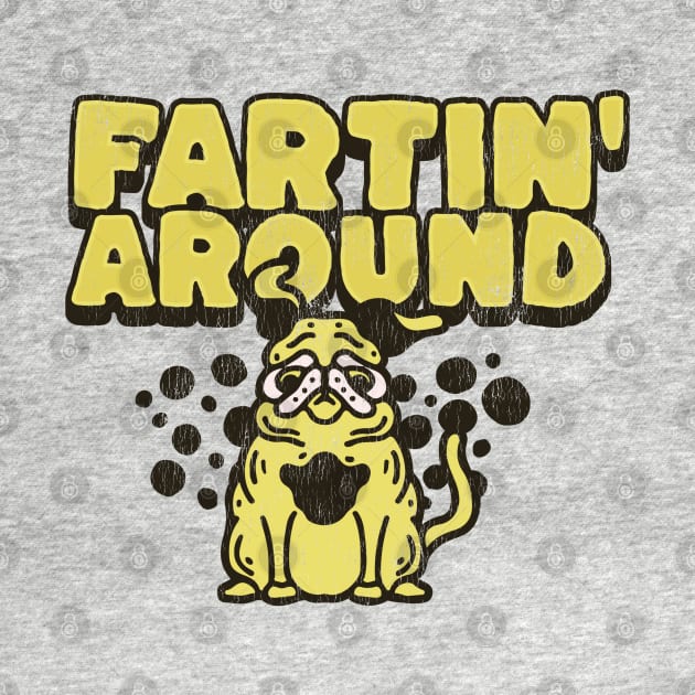 Fartin' Around Cartoon Dog Bubbling Up Something by Contentarama